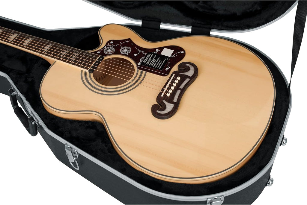 Gator Cases Deluxe ABS Molded Case for Acoustic Guitars, Fits Jumbo Sized Acoustics (GC-JUMBO)