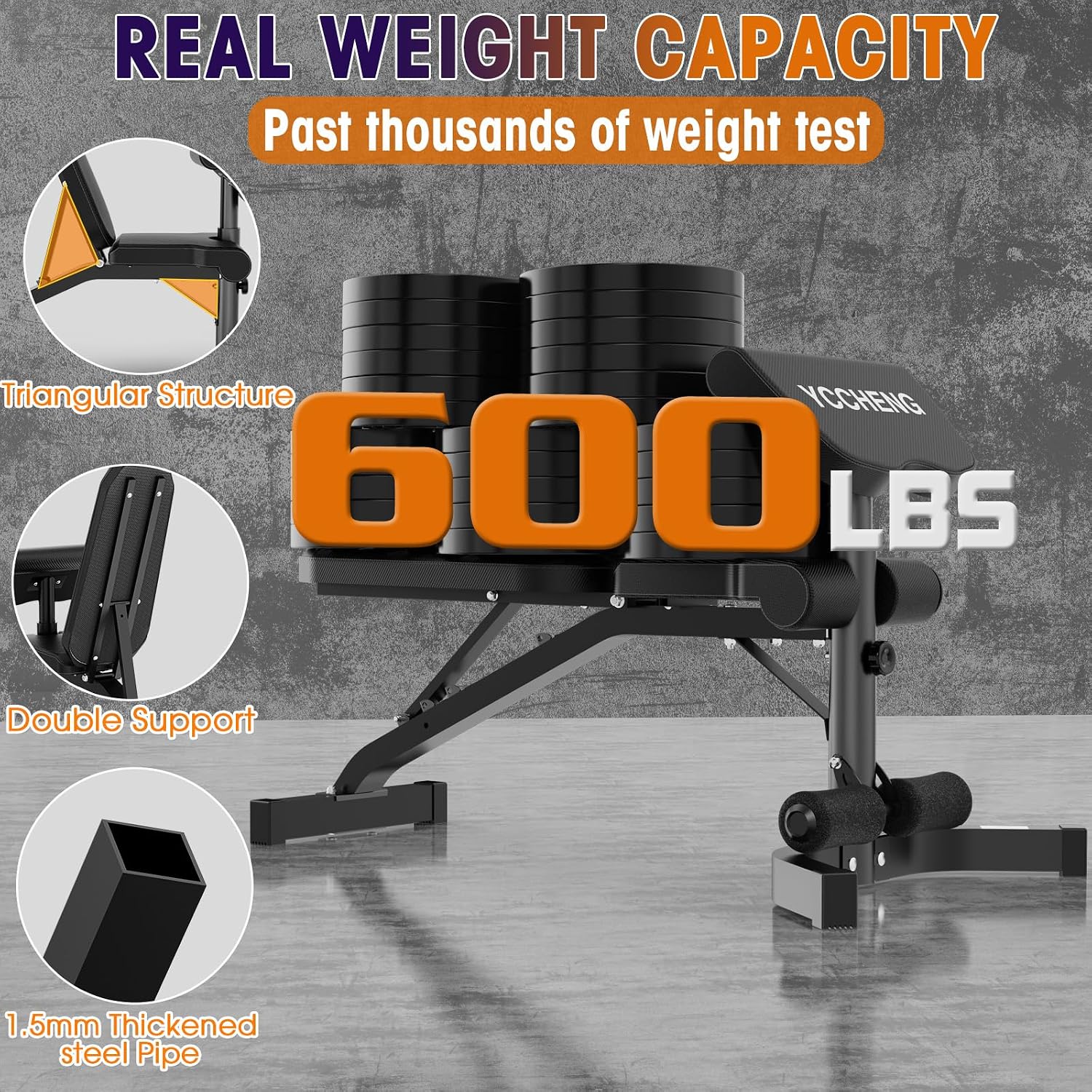 Muti-functional Adjustable Weight Bench/Workout Bench with Barbell Rack Set for Home Gym, Upright Incline Flat Exercise Benches with Preacher Pad