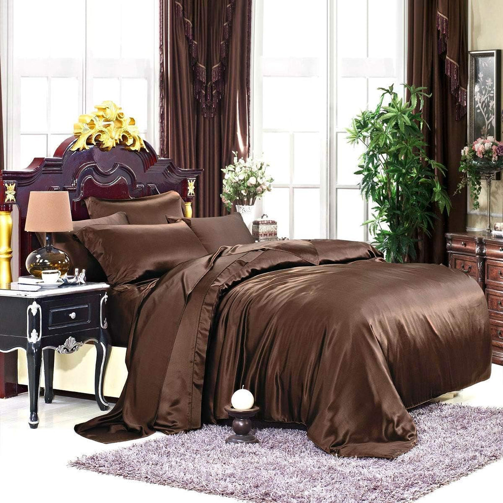 Yarns of Cotton 3 PC All Season Silky Super Soft Comforter Set Luxurious Bedding Set - (1 Comforter, 2 Pillow Cases) King/Chocolate
