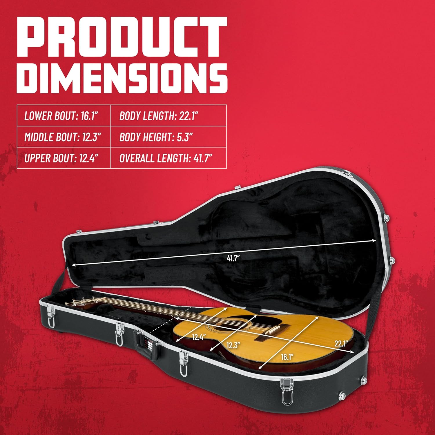 Gator Cases Legacy Series Lightweight Deluxe ABS Molded Case for Dreadnought Style Acoustic Guitars, (GC-DREAD)
