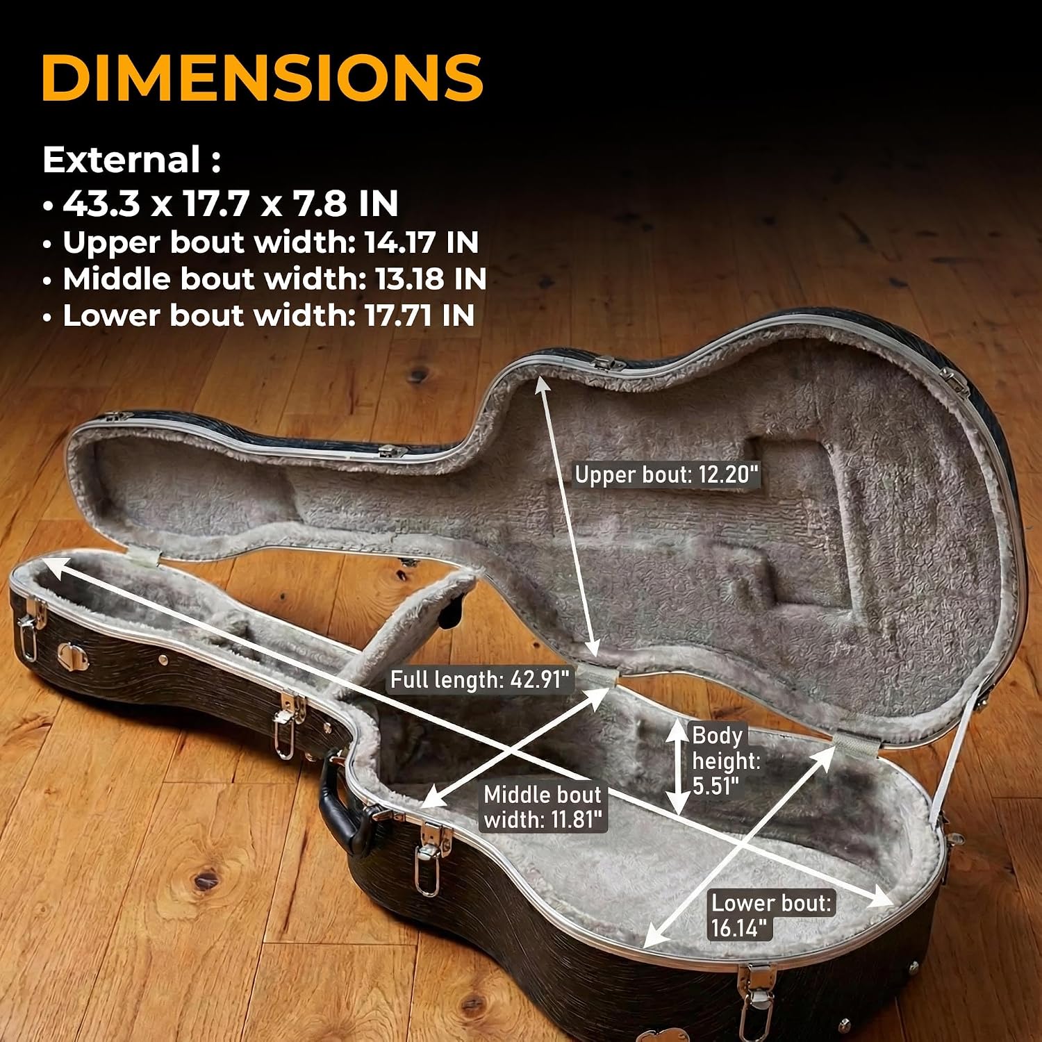 Gearlux Deluxe ABS Dreadnought Acoustic Guitar Case