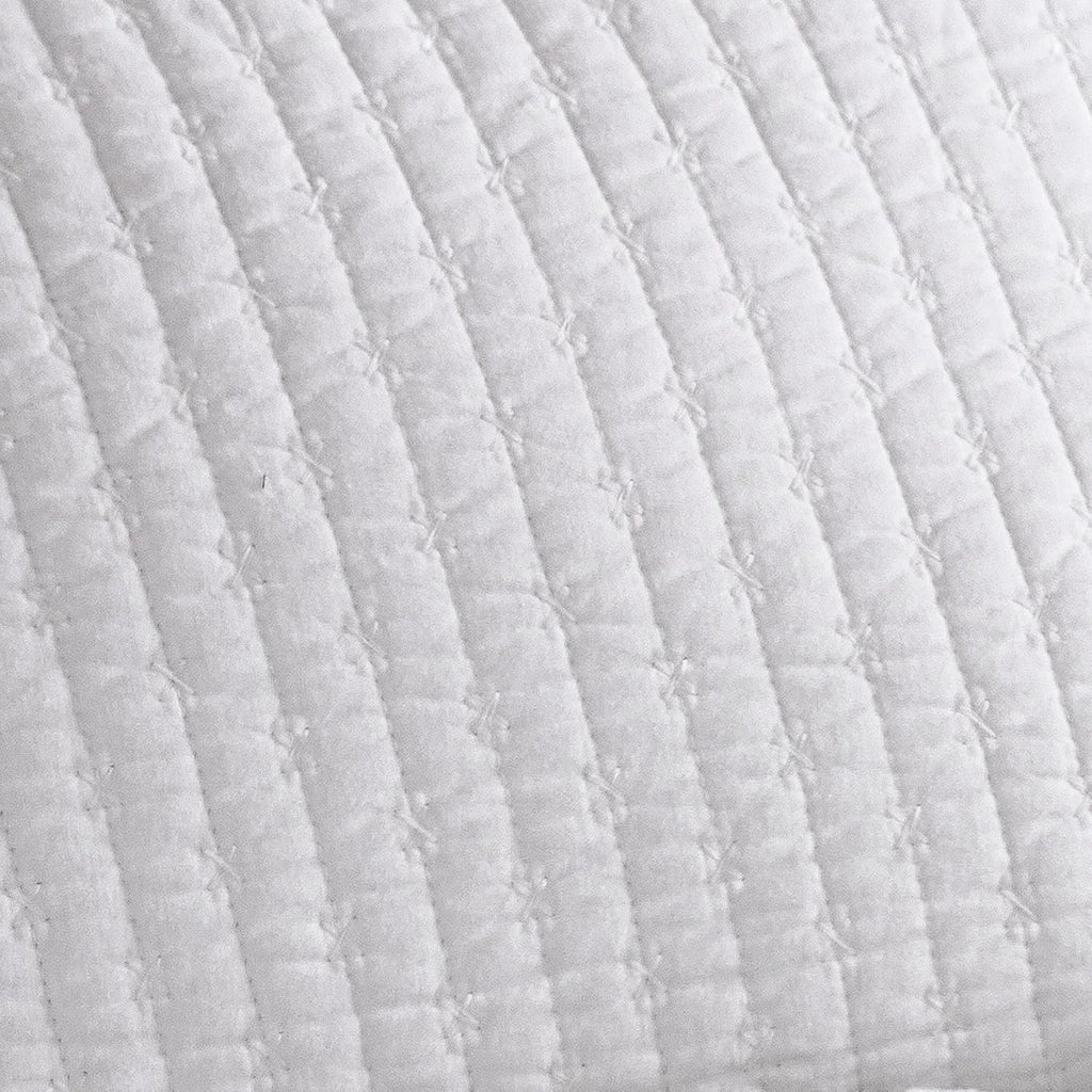 Levtex Home Cross Stitch Reversible Full/Queen Quilt Set (88x92in) and 2 Pillow Shams (26x20in) - Stitch Texture - Bright White - Cotton Full/Queen Size Quilt Bedding Set - Lightweight Soft Pre-Washed