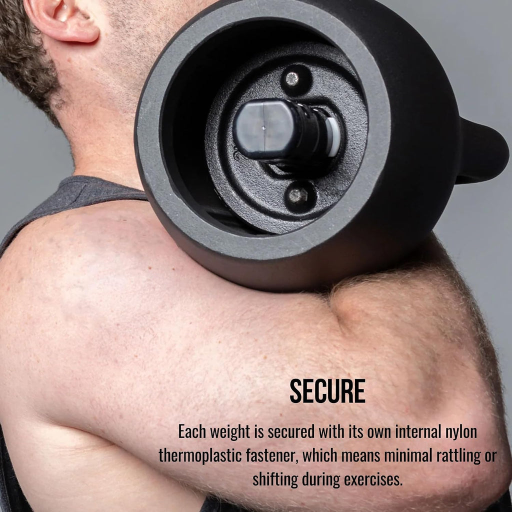 Rep Fitness Adjustable Kettlebell | Weight Set for Home Gym | Strength Training Equipment for Men & Women | Compact Steel Bell with Ergonomic Handle | 20–40 lb (9–18 kg) Variable Options