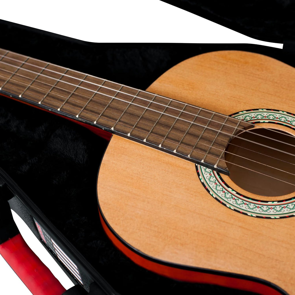 Gator Cases Molded Flight Case for Classical Style Acoustic Guitars with TSA Approved Locking Latch, (GTSA-GTRCLASS)
