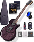 AKLOT 24-Fret Electric Guitar Kit, 40 inch Single Cut (LP Style), Modern Playability Coil-Split Humbucker Pickups, 18:1 Tuning Pegs,W/Guitar Accessories Gig Bag,Cable,Strap,Picks,Strings,Tuner,Book