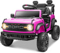 ENYOPRO 12V Licensed Ford Bronco Raptor Ride on Toys, Kids Electric Car w/Parental Remote Control, Spring Suspension, Soft Start, Bluetooth, LED Lights, Gift for Girls & Boys Ages 3-6 (Pink)