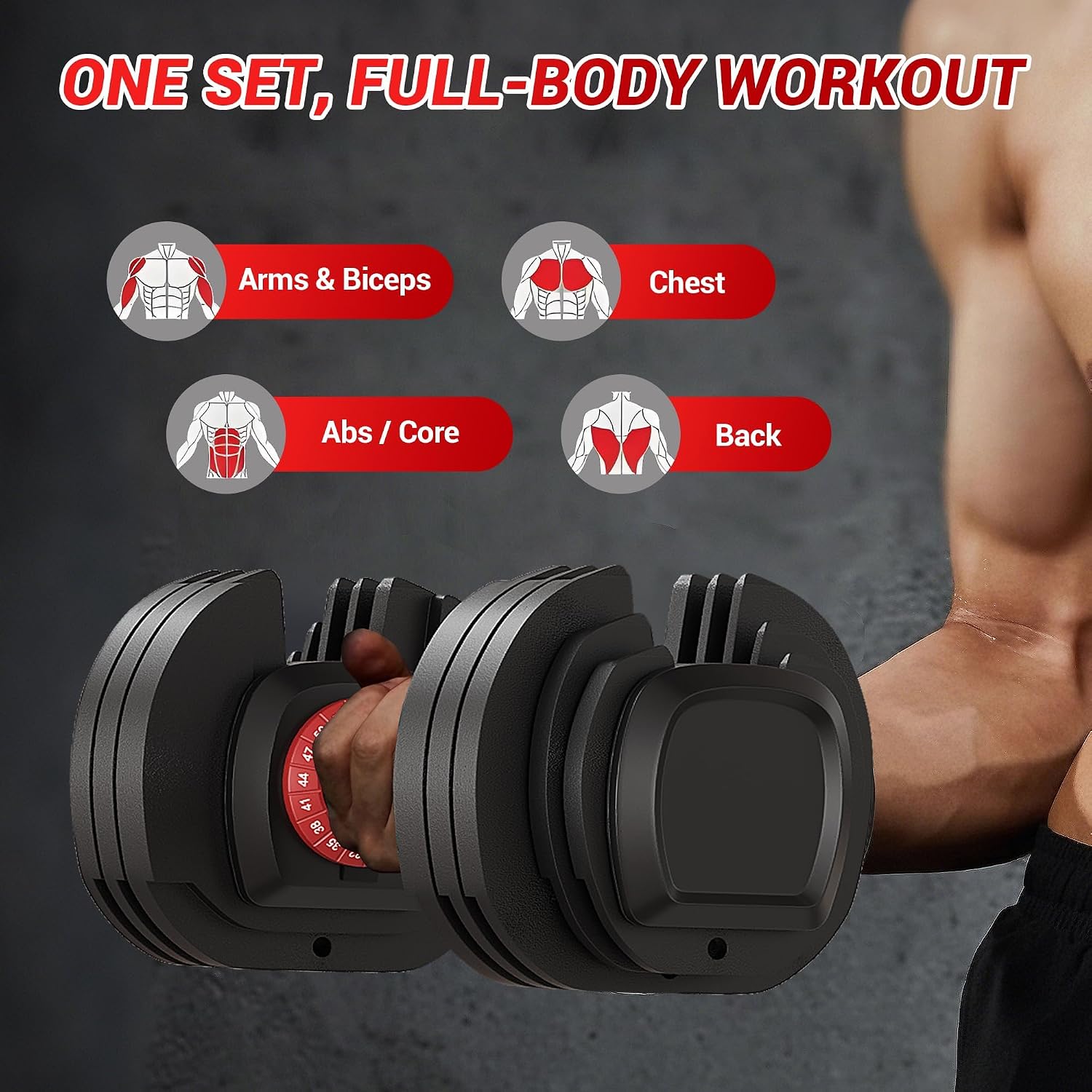 Updated Adjustable Dumbbells Set (25 LB/50 LB/56 LB/112LB), Weights Dumbbell Set with Anti-slip Grip & Storage Solution, Compact Free Weights for Home Gym, Strength Training for Men & Women