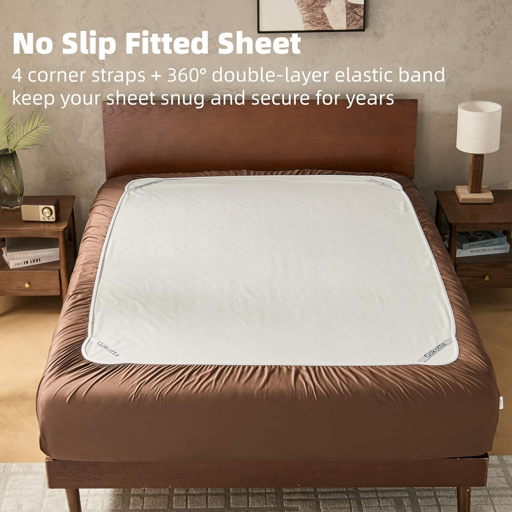 GOKOTTA 4-Pcs King Size Sheets Set, 100% Rayon Derived from Bamboo, 16 Inch Deep Pocket King Sheets with Elastic Corner Straps, Cooling Sheets for Hot Sleepers - Silky Soft & Breathable - Cocoa Brown