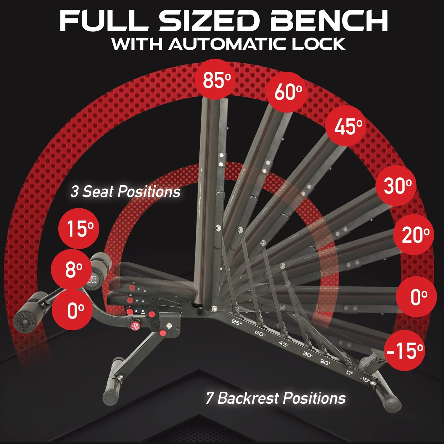 Fitness Reality 2000 Super Max XL High Capacity NO Gap Weight Bench with Detachable Leg Lock-Down
