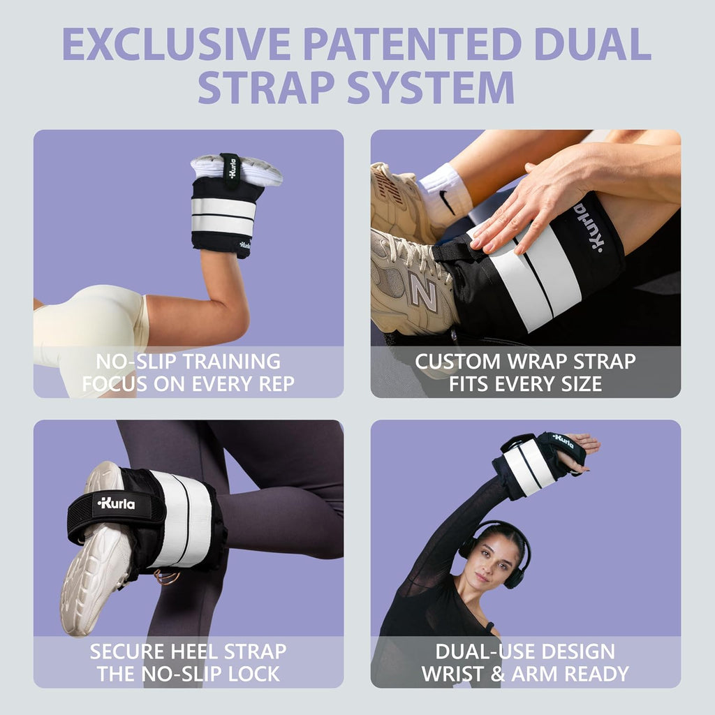 Ankle & Wrist Weights – 8/16/20/30 lbs Pair (4–15lbs - Each) | Dual Adjustable Secure Strap System | Patented Design | Ideal for Home Workouts, Pilates, Yoga, Glute Training