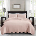 MOONLIGHT20015 8 Pack Quilt King Size Bedding (106' x 96') - Bulk Wholesale for Hotels, Guest Bedroom & Airbnbs - Lightweight Microfiber Reversible Embossed Quilts Bedspread (Baby Pink)
