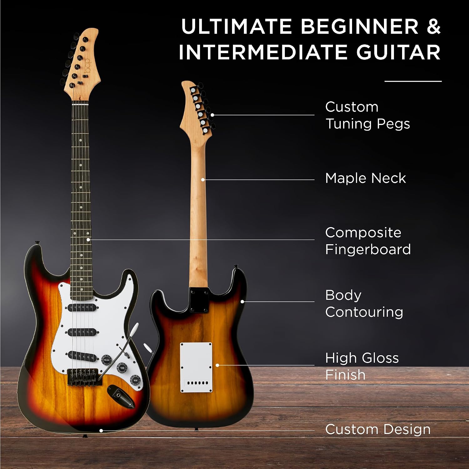 Best Choice Products 39in Full Size Beginner Electric Guitar Starter Kit w/Case, Strap, 10W Amp, Strings, Pick, Tremolo Bar - 3 Color Sunburst
