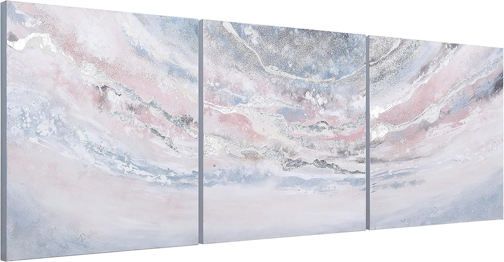 Empire Art Direct Abstract Wall Art Textured Hand Painted Canvas by Martin Edwards, Triptych, 32' x 32' each, Heavens 1