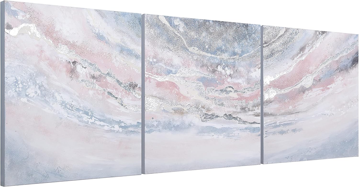 Empire Art Direct Abstract Wall Art Textured Hand Painted Canvas by Martin Edwards, Triptych, 32' x 32' each, Heavens 1