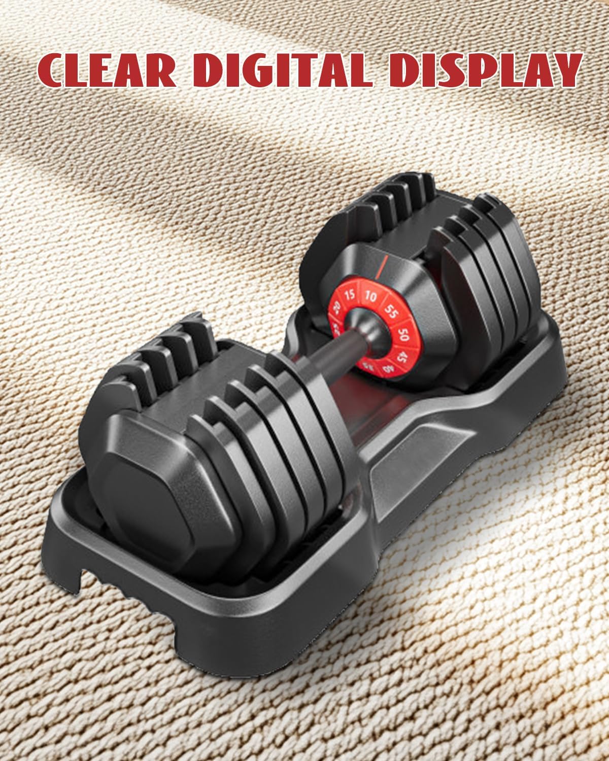 Keppi Adjustable Dumbbells Set, 10-55 Lb Dumbbells with Anti-Slip Metal Handle for Exercise|Fitness,Fast Adjust Weight for Whole Exercise Need