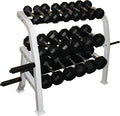 Ader Black Octagon Rubber Dumbbell Set with Rack