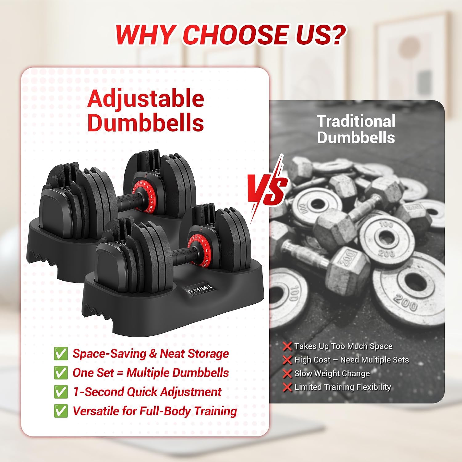 Updated Adjustable Dumbbells Set (25 LB/50 LB/56 LB/112LB), Weights Dumbbell Set with Anti-slip Grip & Storage Solution, Compact Free Weights for Home Gym, Strength Training for Men & Women
