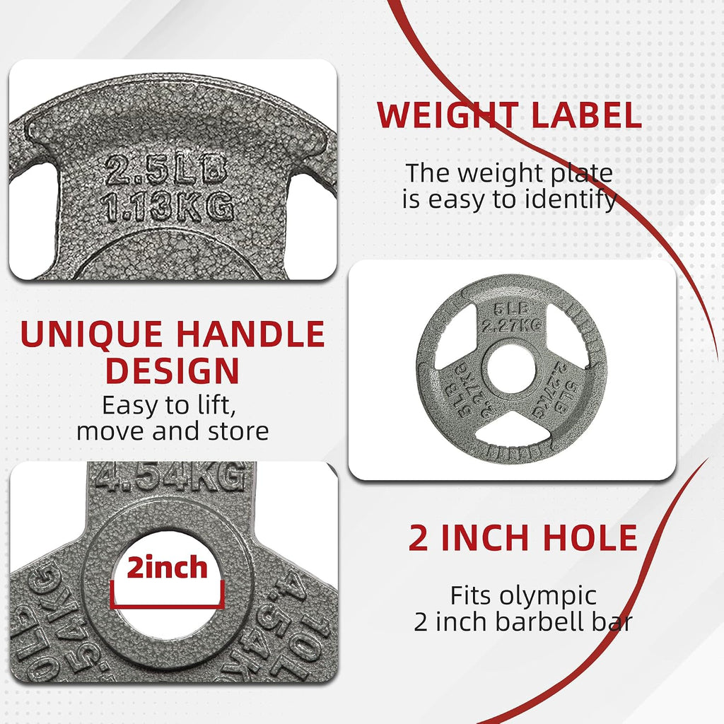 Signature Fitness 2-Inch Cast Iron Barbell Sets
