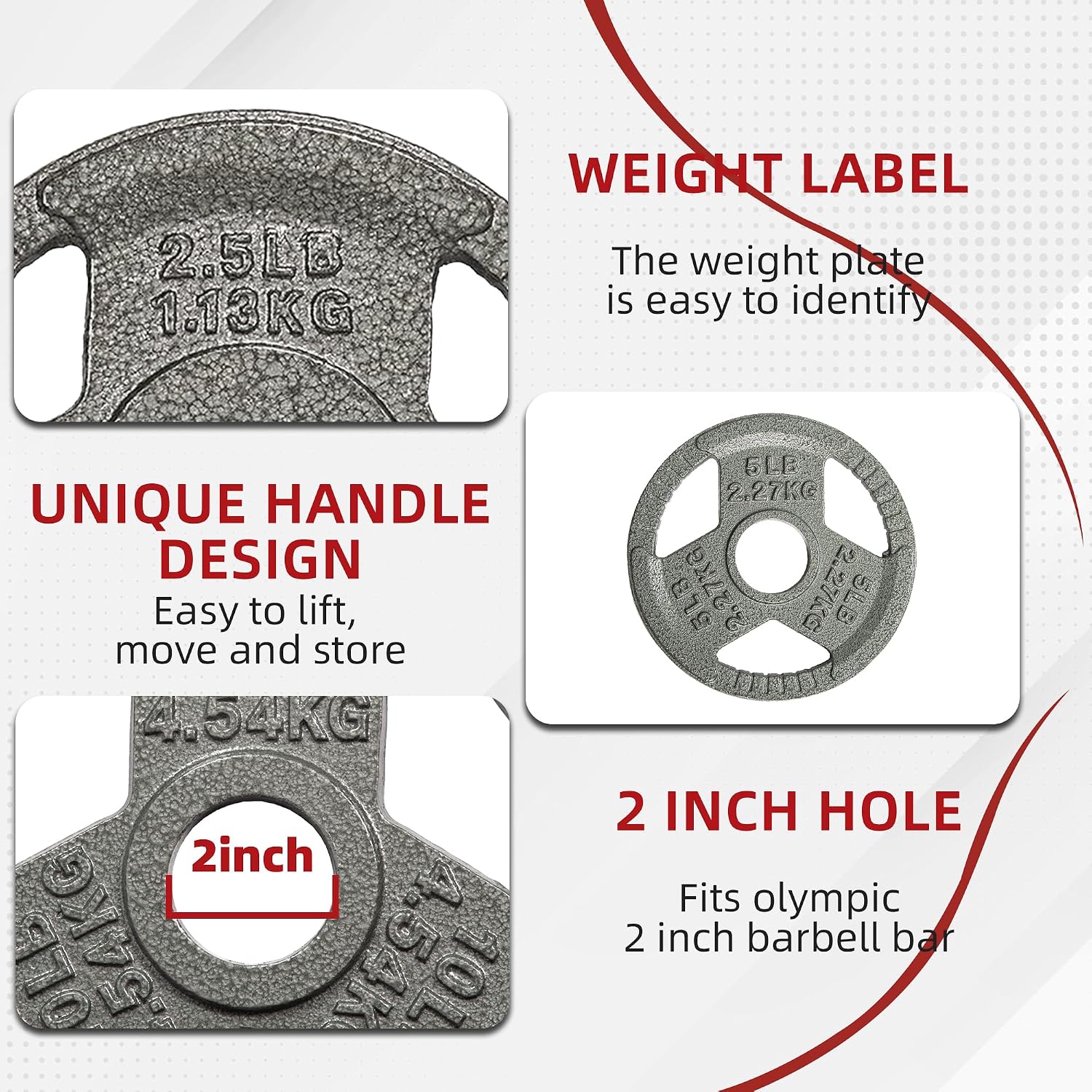 Signature Fitness 2-Inch Cast Iron Barbell Sets