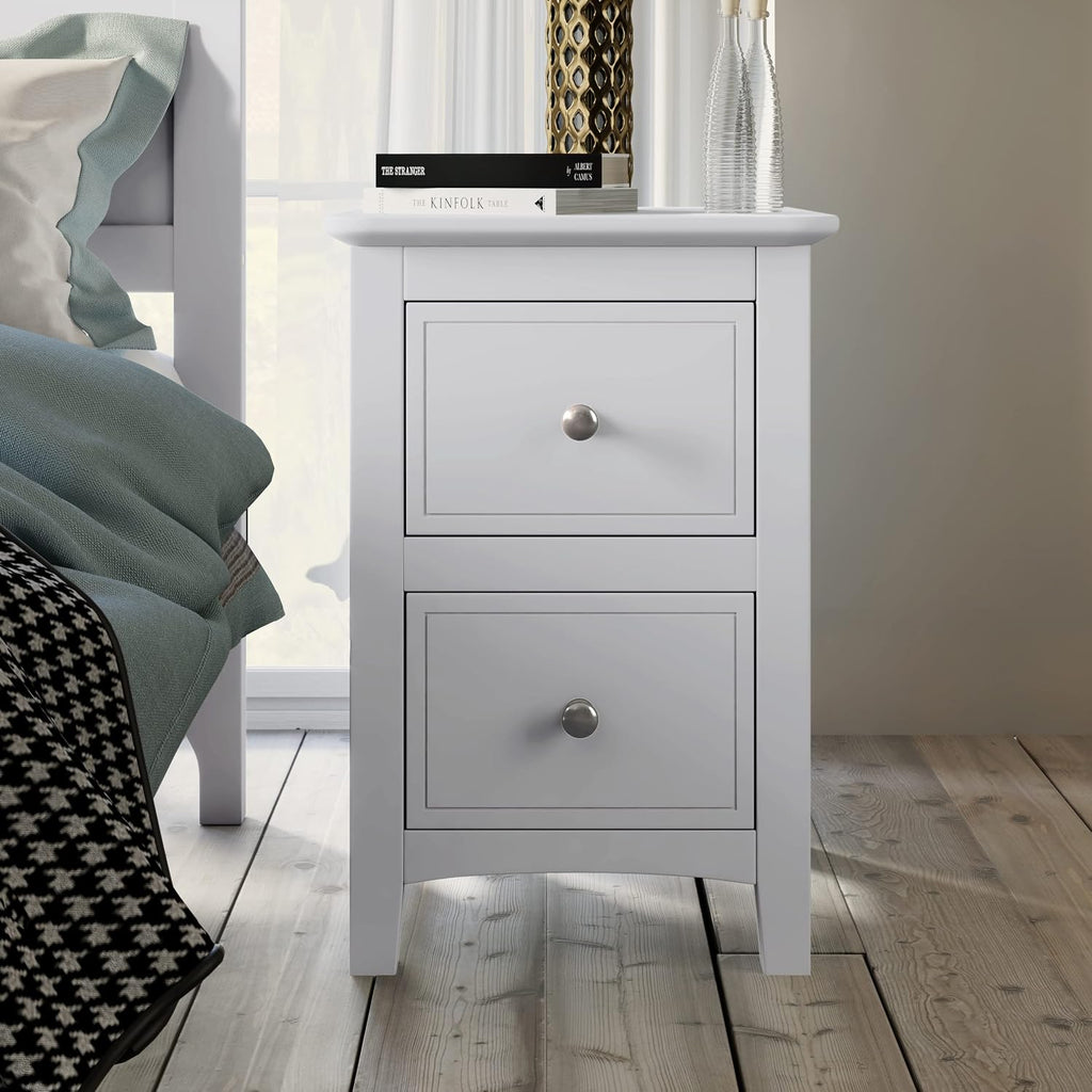 White Solid Wood 3 Pcs King Bedroom Sets