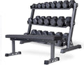 REP FITNESS Dumbbell Set with Bench – 5-50, 5-75 or 5-100 Rubber Hex Dumbbell Set with Either Flat or Adjustable Bench