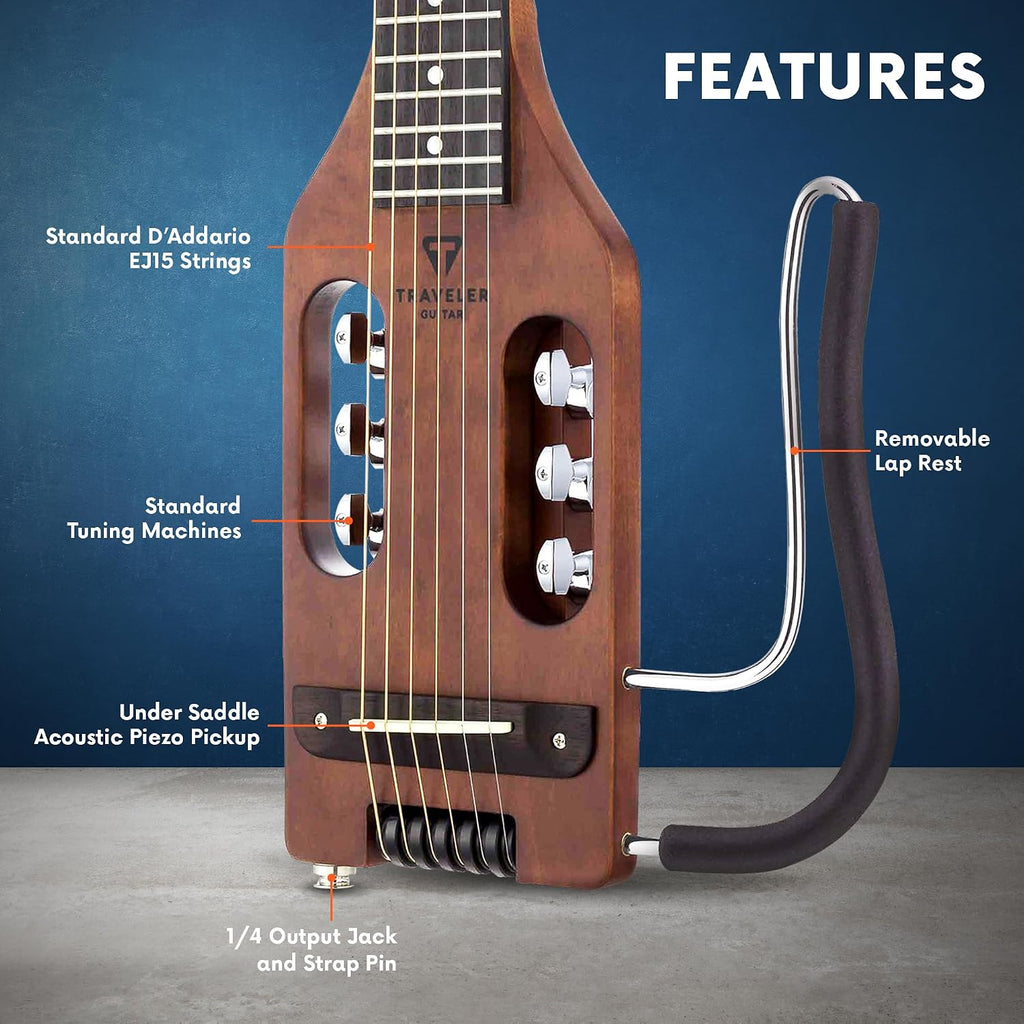 Traveler Guitar Ultra-Light Acoustic Acoustic-Electric Guitar, Antique Brown