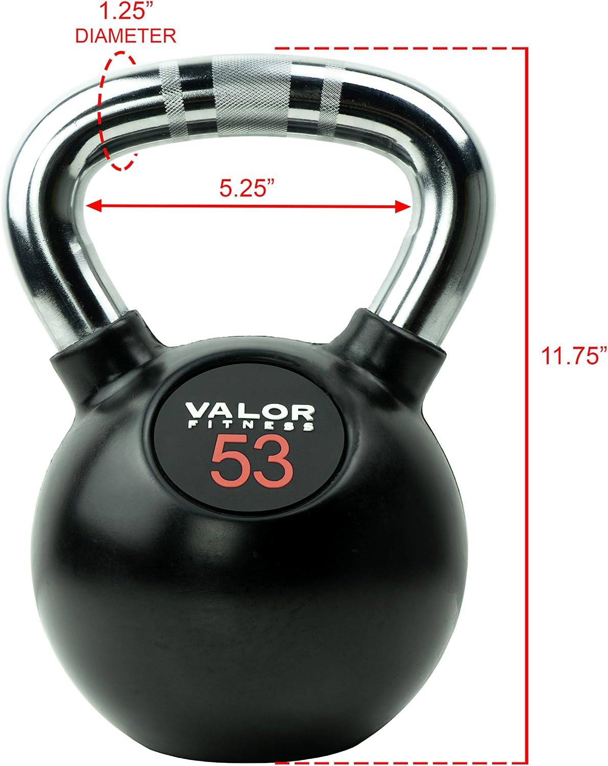 Valor Fitness Chrome Kettle Bell Weights with Knurled Kettlebell Handle Kettlebells for Men & Women