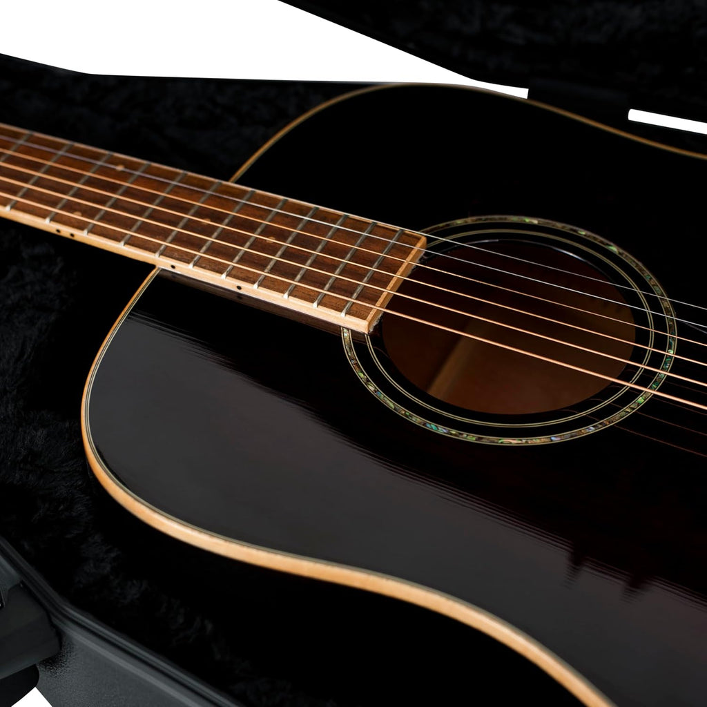 Gator Cases Molded Flight Case For Acoustic Dreadnought Guitars With TSA Approved Locking Latches, (GTSA-GTRDREAD)