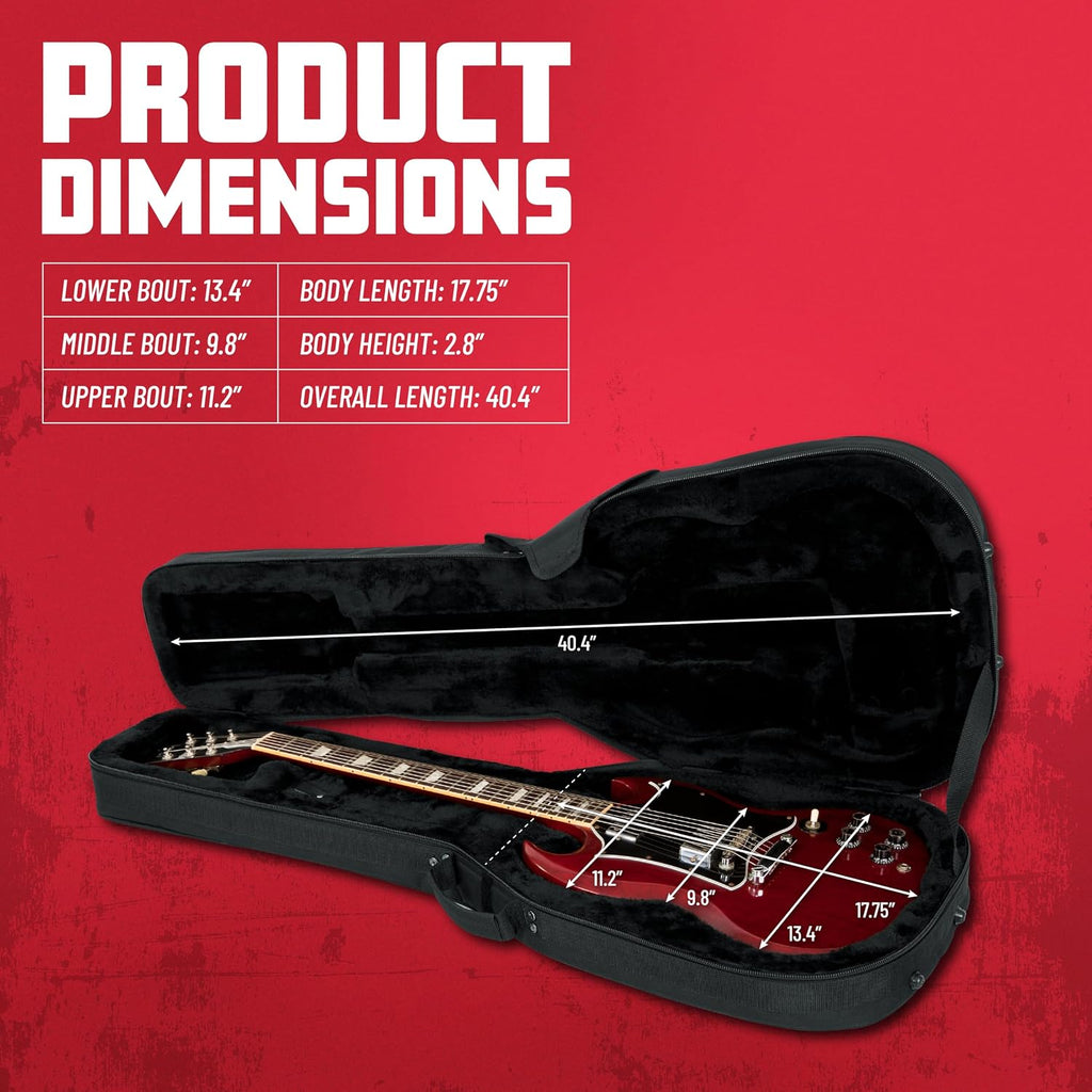 Gator Cases Lightweight Polyfoam Guitar Case For Double Cut Away Electric Guitars (GL-SG)