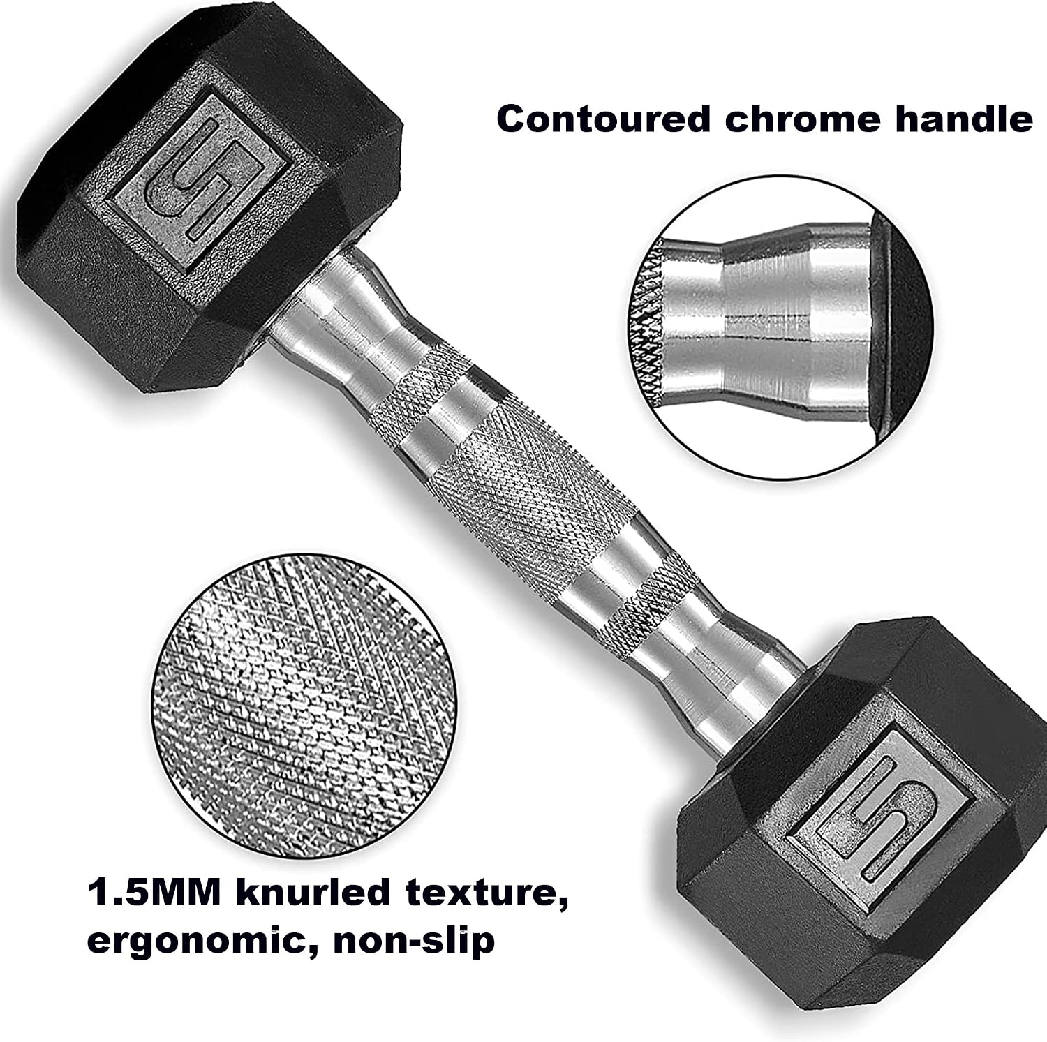 Hex Dumbbell Set, 10-80 lb Rubber Encased Hex Dumbbells, Home Gym Dumbbells for Women & Men, Muscle Toning, Strength Building and Full Body Workout(12 LB Pair)