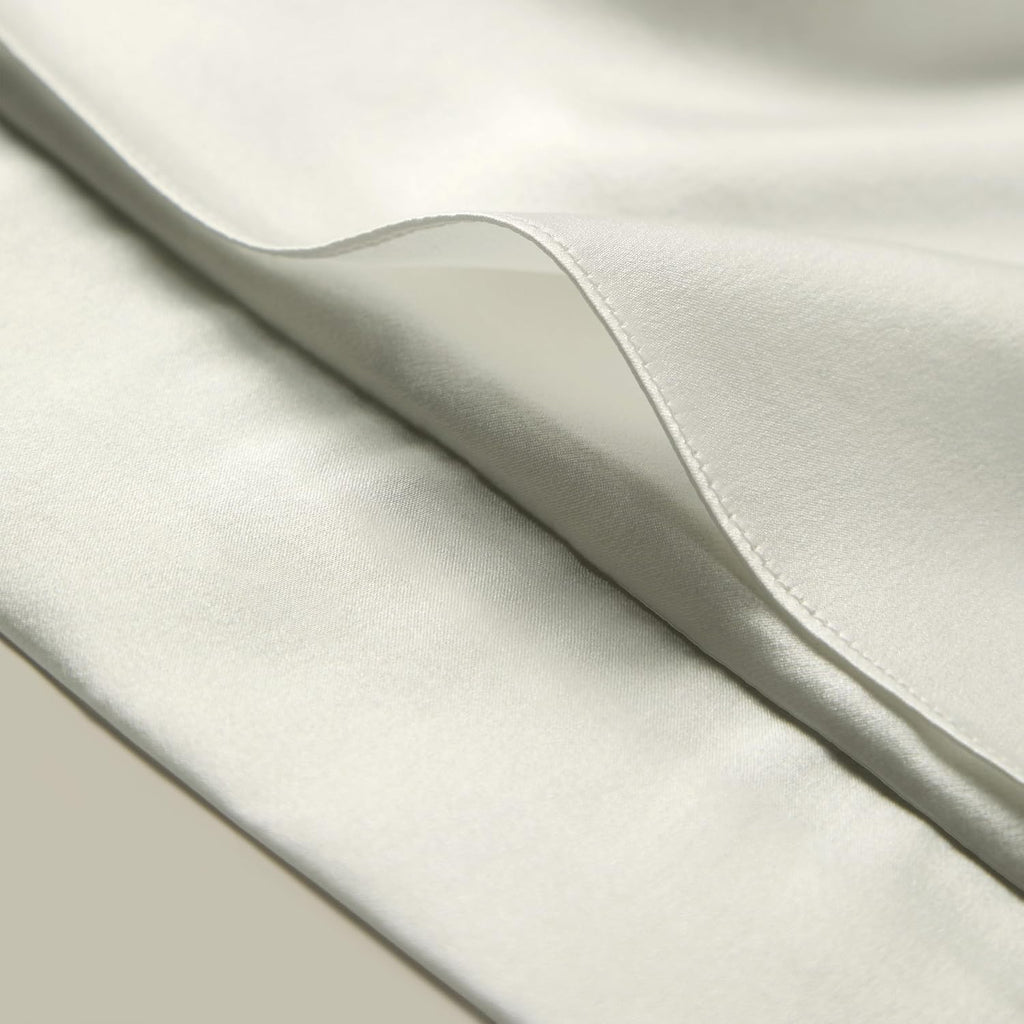 LILYSILK 100% Silk Border Pleats Pillowcase for Hair and Skin Contrast Color Envelope Closure Pillow Case Queen Blue