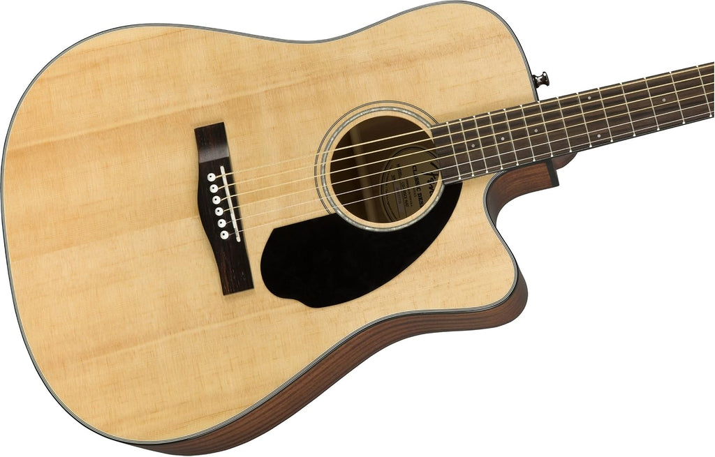 Fender CD-60SCE Dreadnought Cutaway Acoustic Electric Guitar, with 2-Year Warranty, Fishman Pickup and Preamp System, Natural
