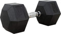Valor Fitness Rubber Hex Dumbbell Free Weights for Home Gym Workout Equipment for Strength Training