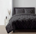 Luxury Dark Gray Pinch Pleated Pintuck Duvet Cover Set Oversized King Plus 120'x128' Size Egyptian Cotton Luxury Soft & Breathable Comforter Cover with Corner Ties & Zipper Closure