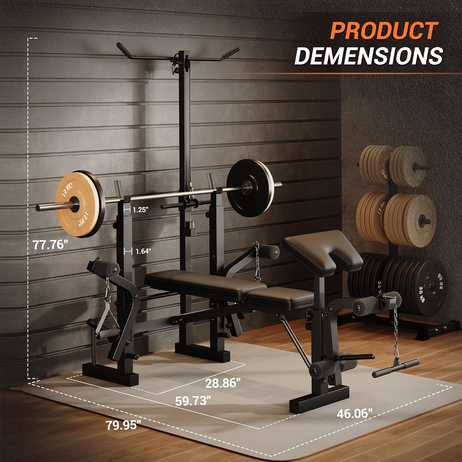 Adjustable Weight Bench, Foldable Flat Incline Decline Workout Bench & All-in-One Home Gym Training Station, Multi-Style & Weight Capacity Optional for Full Body Strength Training