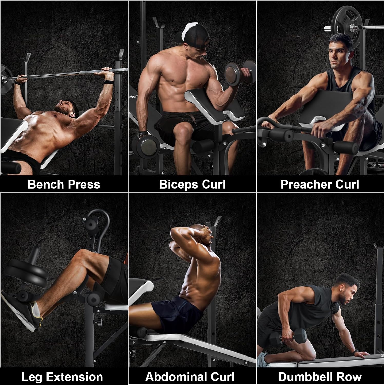 Olympic adjustable Weight Bench Set, Workout Equipment for Home Workouts, Bench Press with Preacher Curl, Leg Developer, Home Gym Full Body Workout