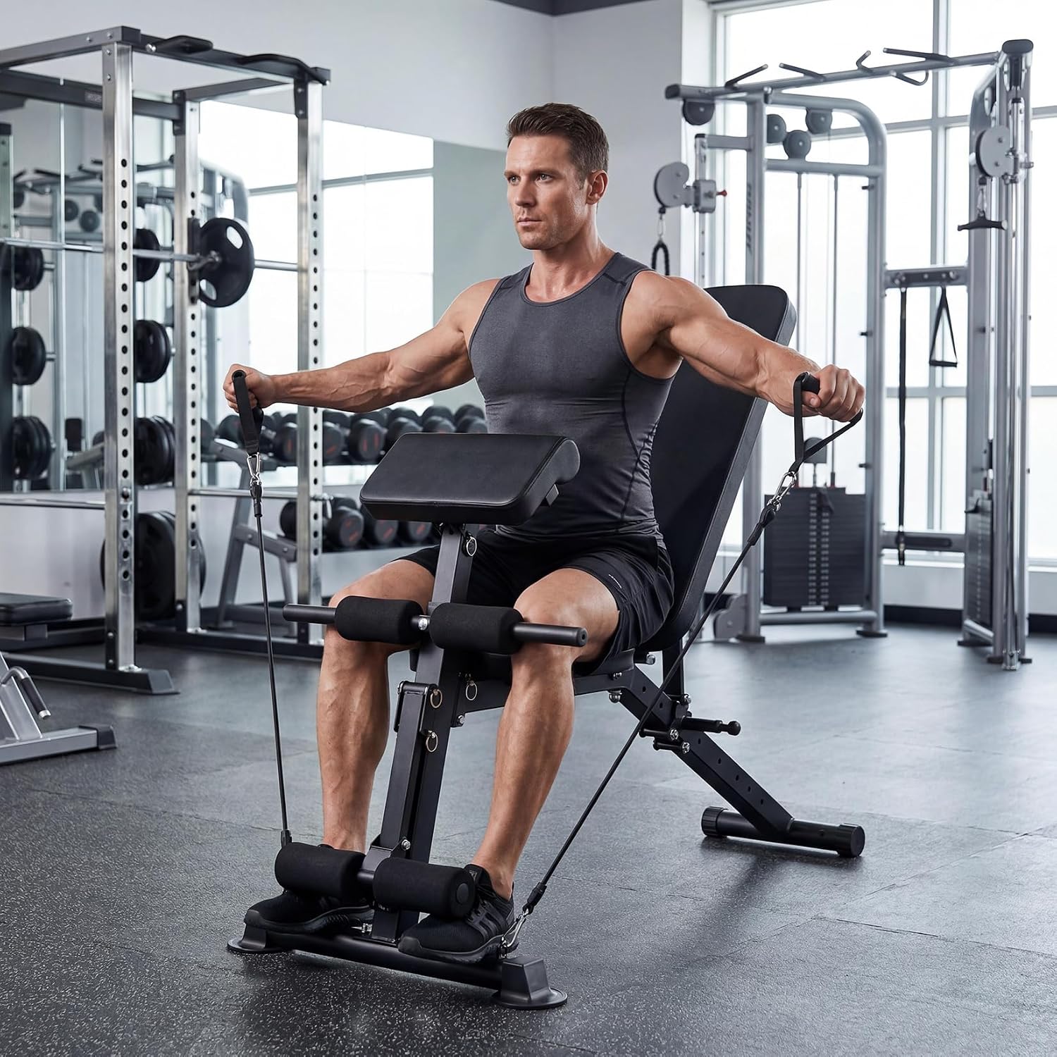 Adjustable Weight Bench, Foldable Flat Incline Decline Workout Bench & All-in-One Home Gym Training Station, Multi-Style & Weight Capacity Optional for Full Body Strength Training