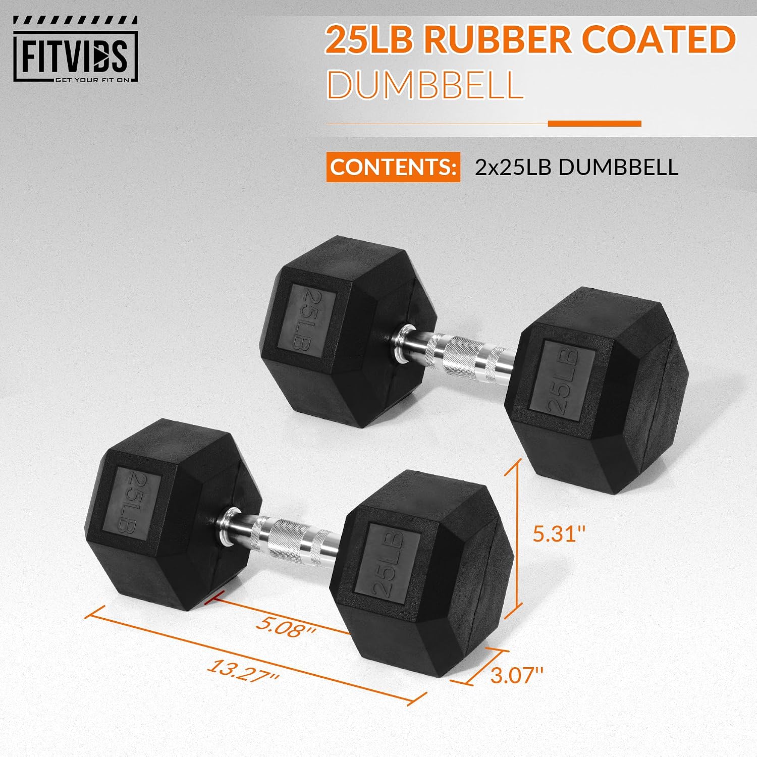 Fitvids Rubber Encased Hex Dumbbell Set Contoured Handle for Muscle Toning, Strength Building & Full Body Workout, 60LB, 100LB, 150LB and 550LB Set