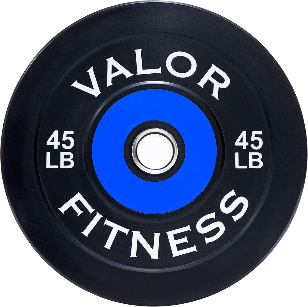 Valor Fitness Olympic Bumper Plate Pro - Weight Plates - Lifting Strength Conditioning Cross Training Workouts – Sold in Singles, Pairs, Sets - Workout Equipment