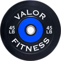 Valor Fitness Olympic Bumper Plate Pro - Weight Plates - Lifting Strength Conditioning Cross Training Workouts – Sold in Singles, Pairs, Sets - Workout Equipment