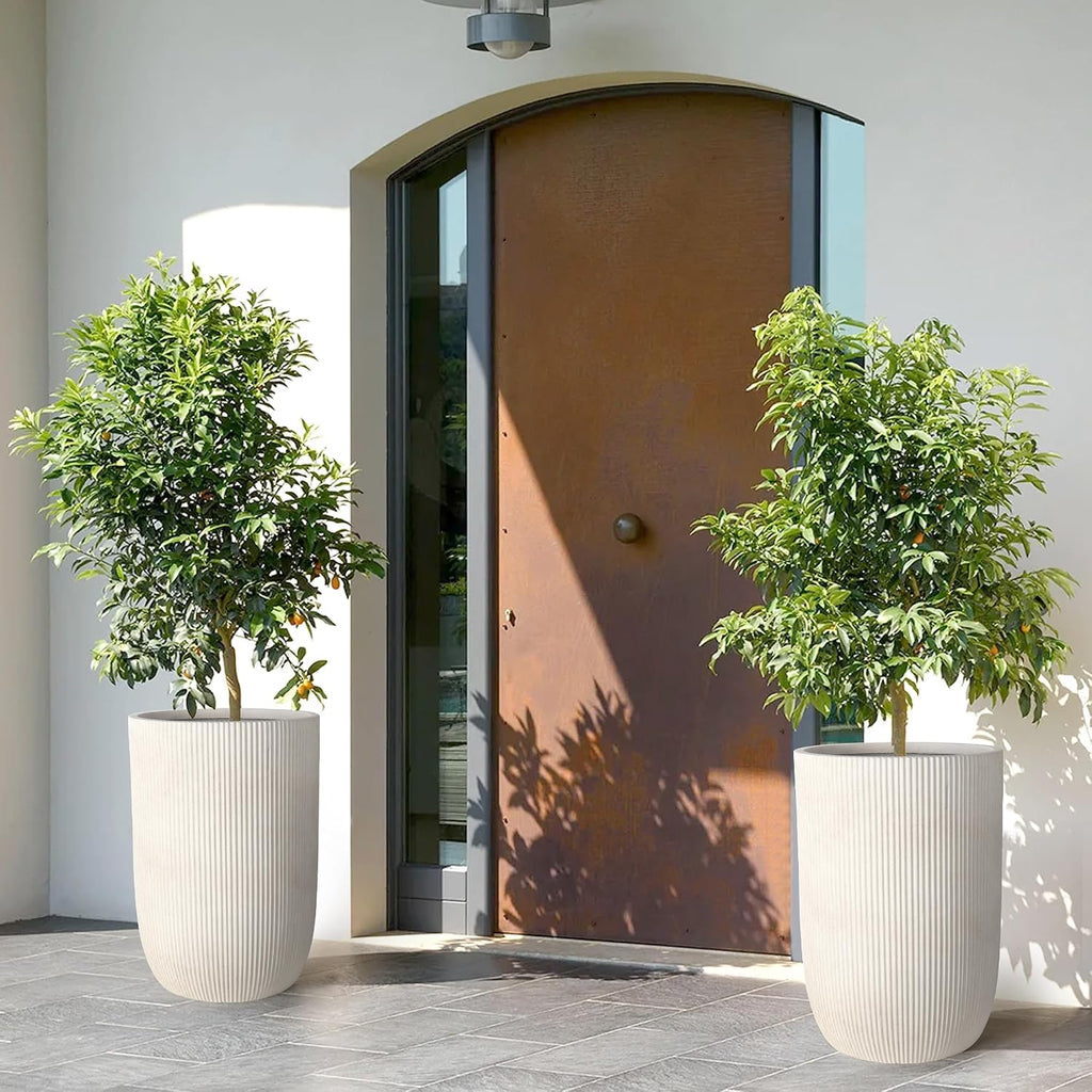 Oakrain 21' H Tall Planter, Large Indoor Outdoor Decorative Pot with Drainage Hole, Modern Decorative Garden Pots for Home Patio Porch, Living Room, Entryway