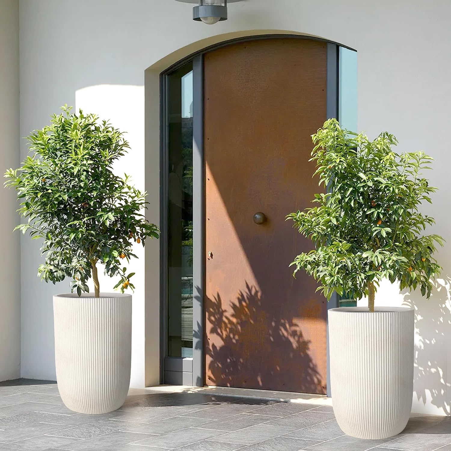 Oakrain 21' H Tall Planter, Large Indoor Outdoor Decorative Pot with Drainage Hole, Modern Decorative Garden Pots for Home Patio Porch, Living Room, Entryway