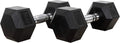 Valor Fitness Rubber Hex Dumbbell Free Weights for Home Gym Workout Equipment for Strength Training