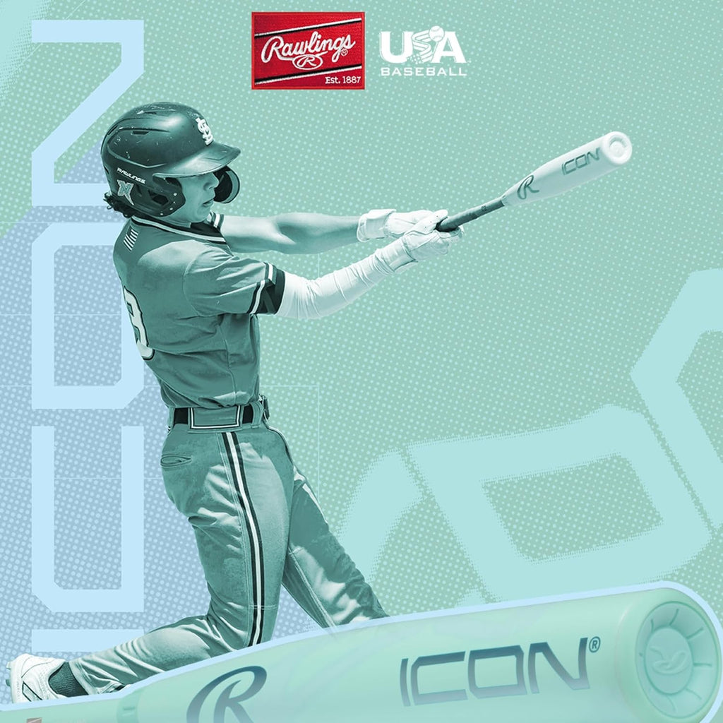 Rawlings | 2026 | ICON Baseball Bat | USA | -5 / -8 / -10 / -12 Drop | 2 5/8' Barrel | 2 Pc. Composite