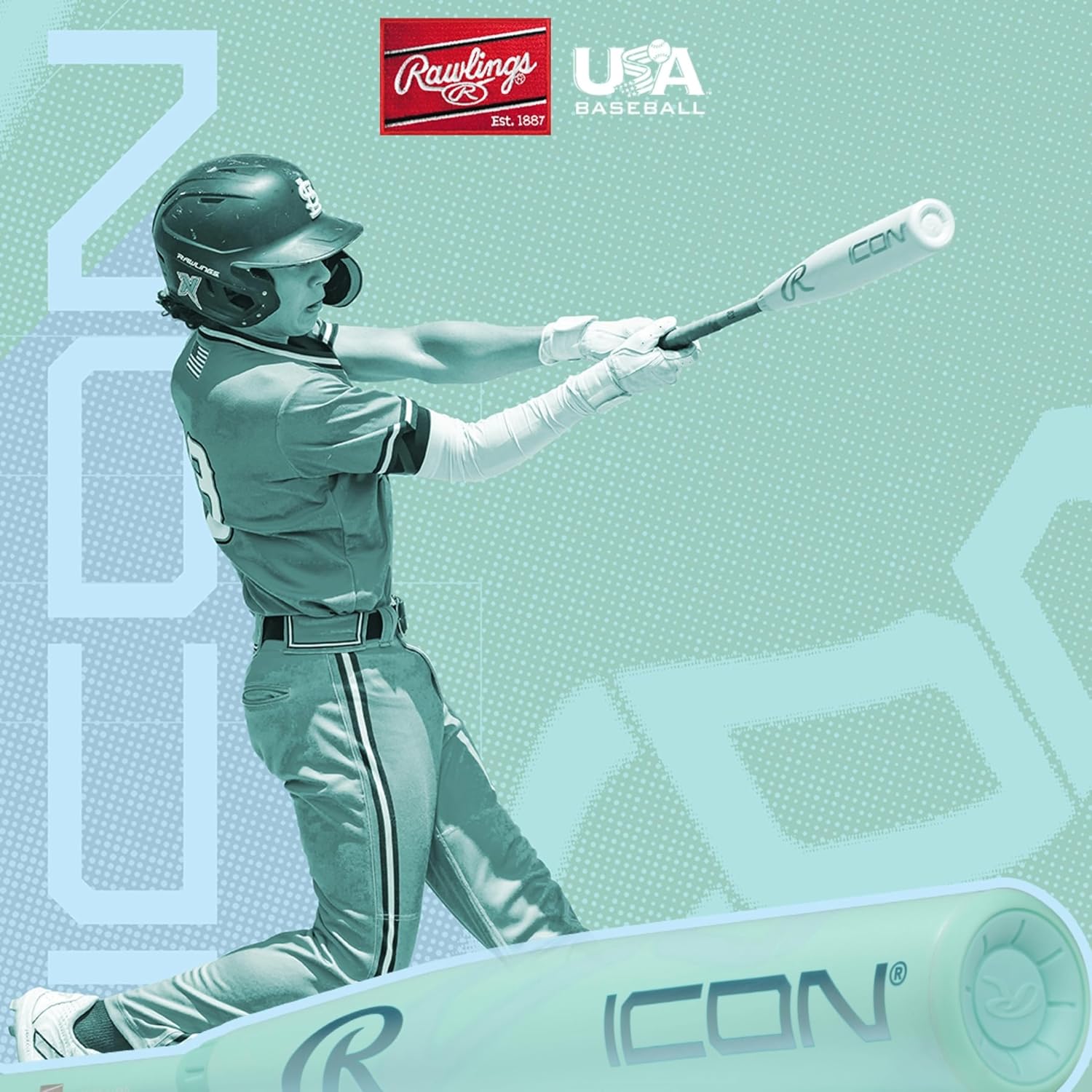 Rawlings | 2026 | ICON Baseball Bat | USA | -5 / -8 / -10 / -12 Drop | 2 5/8' Barrel | 2 Pc. Composite