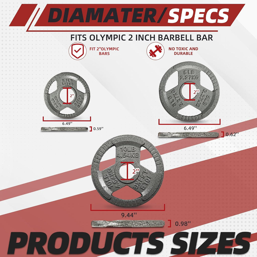 Signature Fitness 2-Inch Cast Iron Barbell Sets