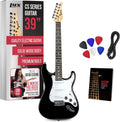 LyxPro CS 39' Electric Guitar Kit for Beginner, Intermediate & Pro Players with Guitar, Amp Cable, 6 Picks & Learner's Guide | Solid Wood Body, Volume/Tone Controls, 5-Way Pickup - Black