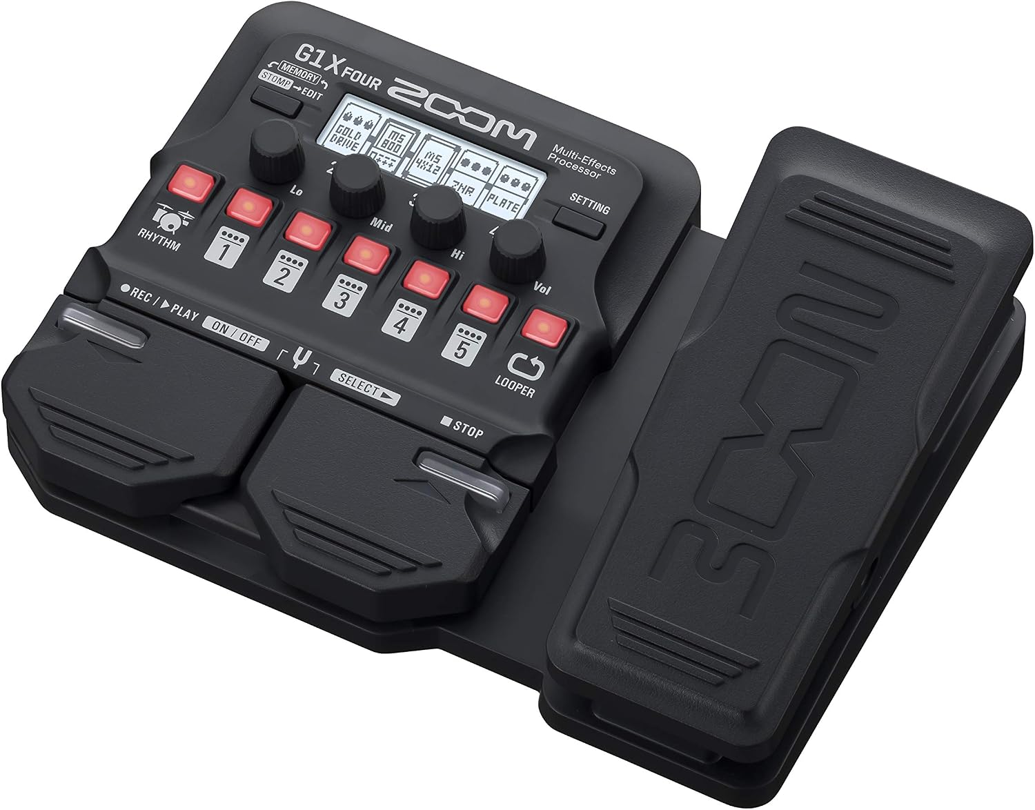 Zoom G1X FOUR Guitar Multi-Effects Processor with Expression Pedal, 70+ Effects & Amp Modeling, Looper, Rhythm Section, Tuner, Battery Powered
