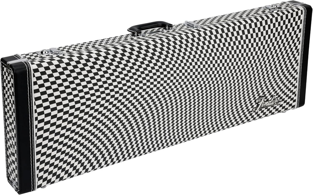 Fender Classic Series Hardshell Wood Electric Guitar Case, Stratocaster/Telecaster, Wavy Checkerboard