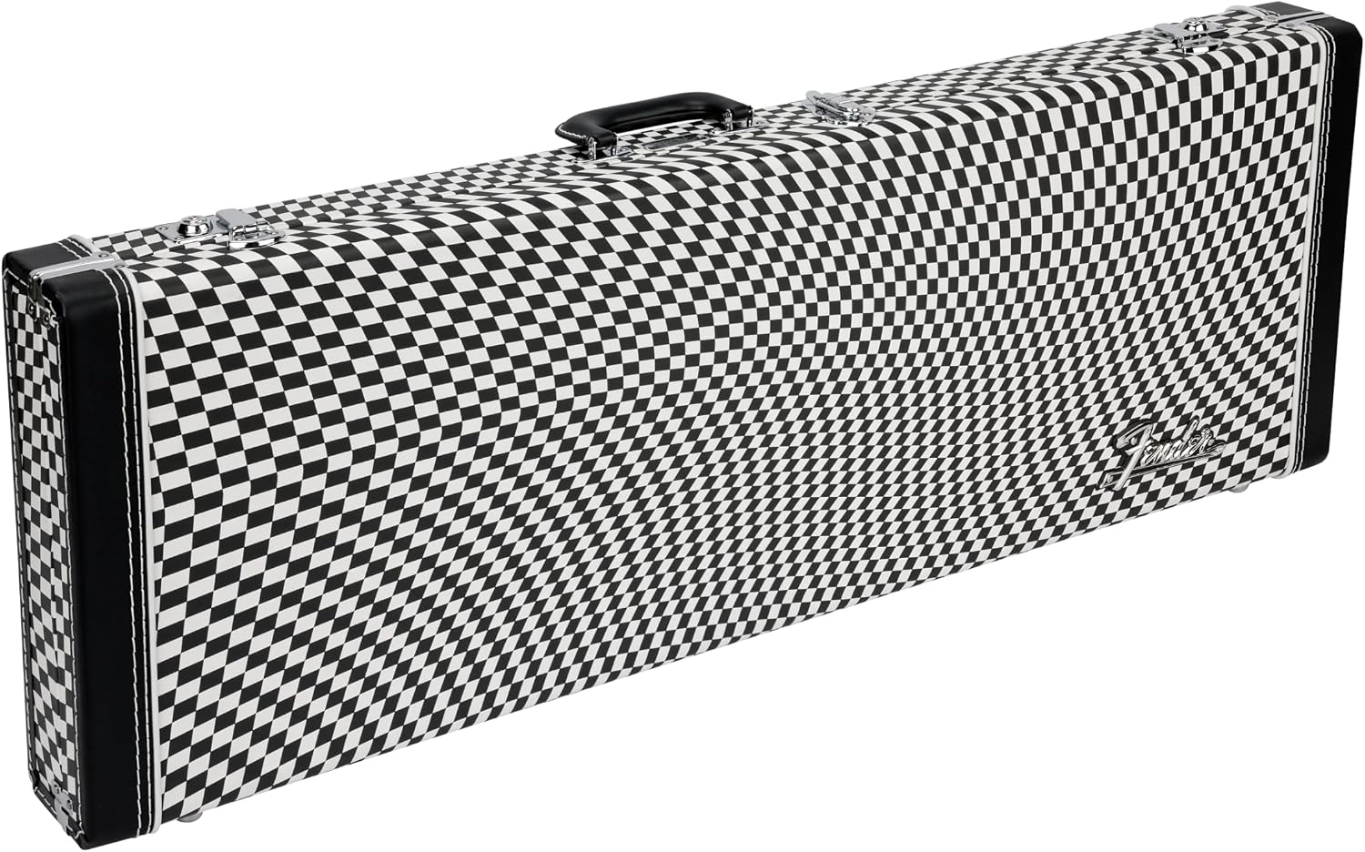 Fender Classic Series Hardshell Wood Electric Guitar Case, Stratocaster/Telecaster, Wavy Checkerboard